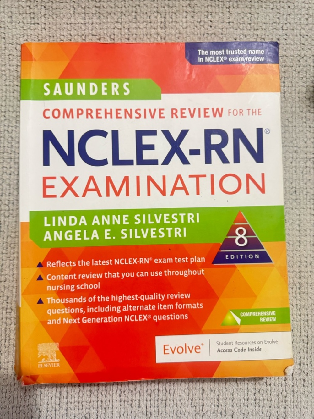 Saunders NCLEX-RN Comprehensive Review 8th Edition - Orange/Green/White